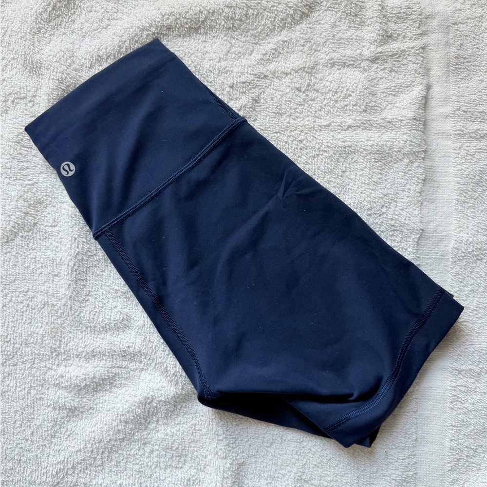 Lululemon Navy High-Rise Align Bike Shorts